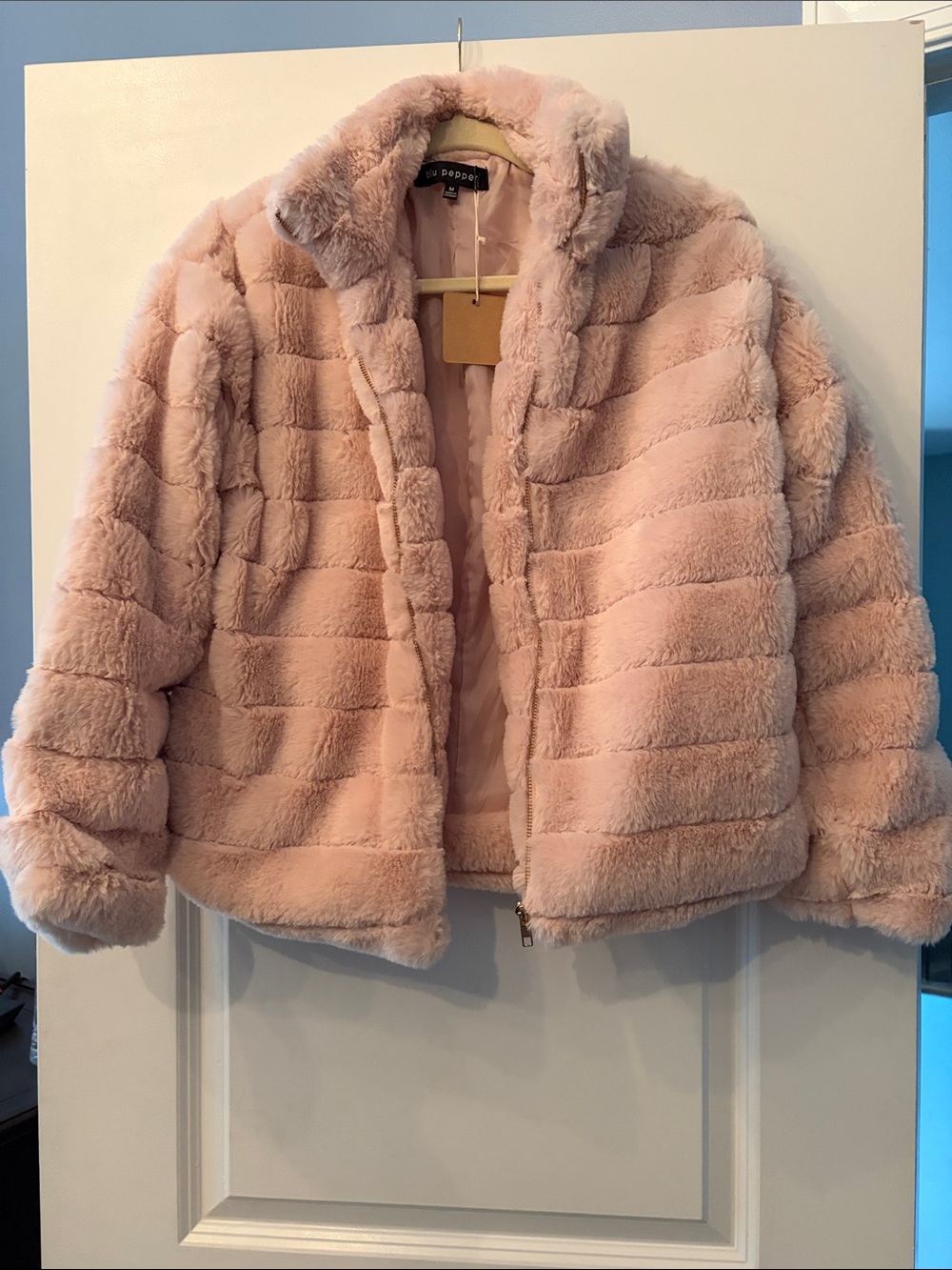 bp Soft Plush Teddy Jacket in Light Pink